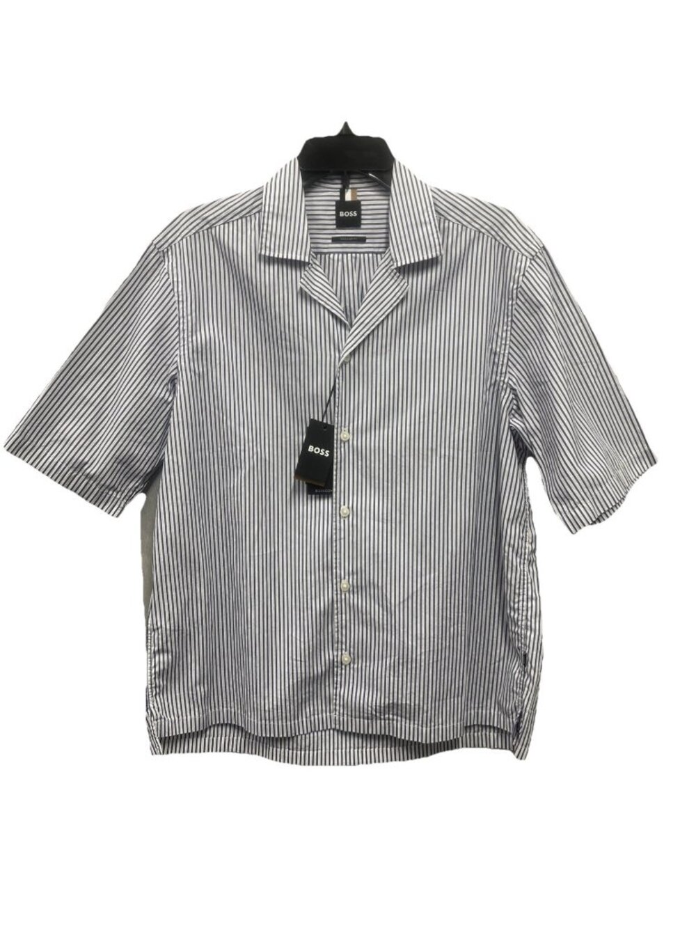 Boss Hugo Boss Lars Shirt Mens Small Blue Stripe Short Sleeve Button Down